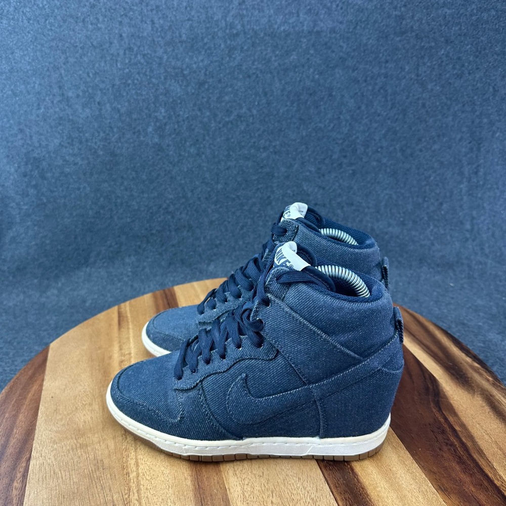 Nike Dunk Sky Hi Essential Hidden Wedge Navy Gum Women's Size 5.5 644877-400 - Picture 6 of 11